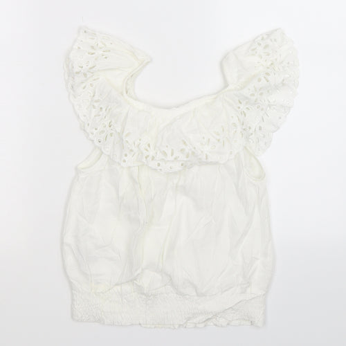 H&M Girls White   Basic T-Shirt Size 10-11 Years