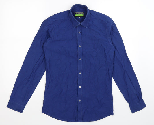 Front view of Albion Road boys’ blue basic button-up, size 14, years