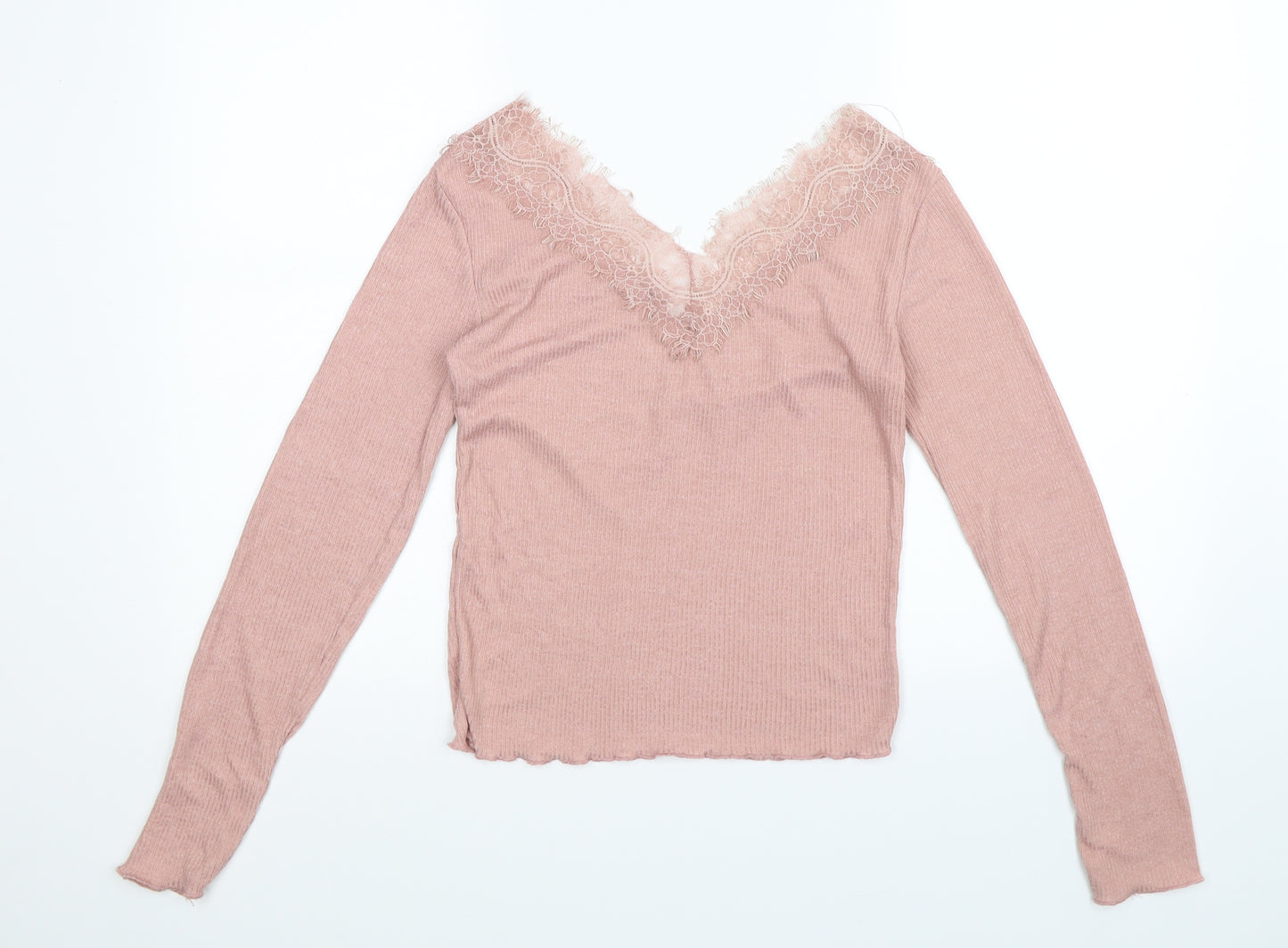 Stradivarius Womens Pink   Basic T-Shirt Size S