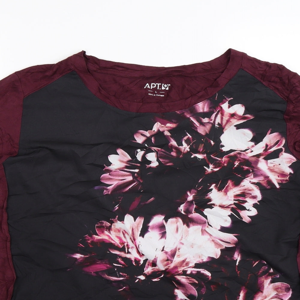 Apt. 9 Womens Multicoloured Floral  Basic Blouse Size L