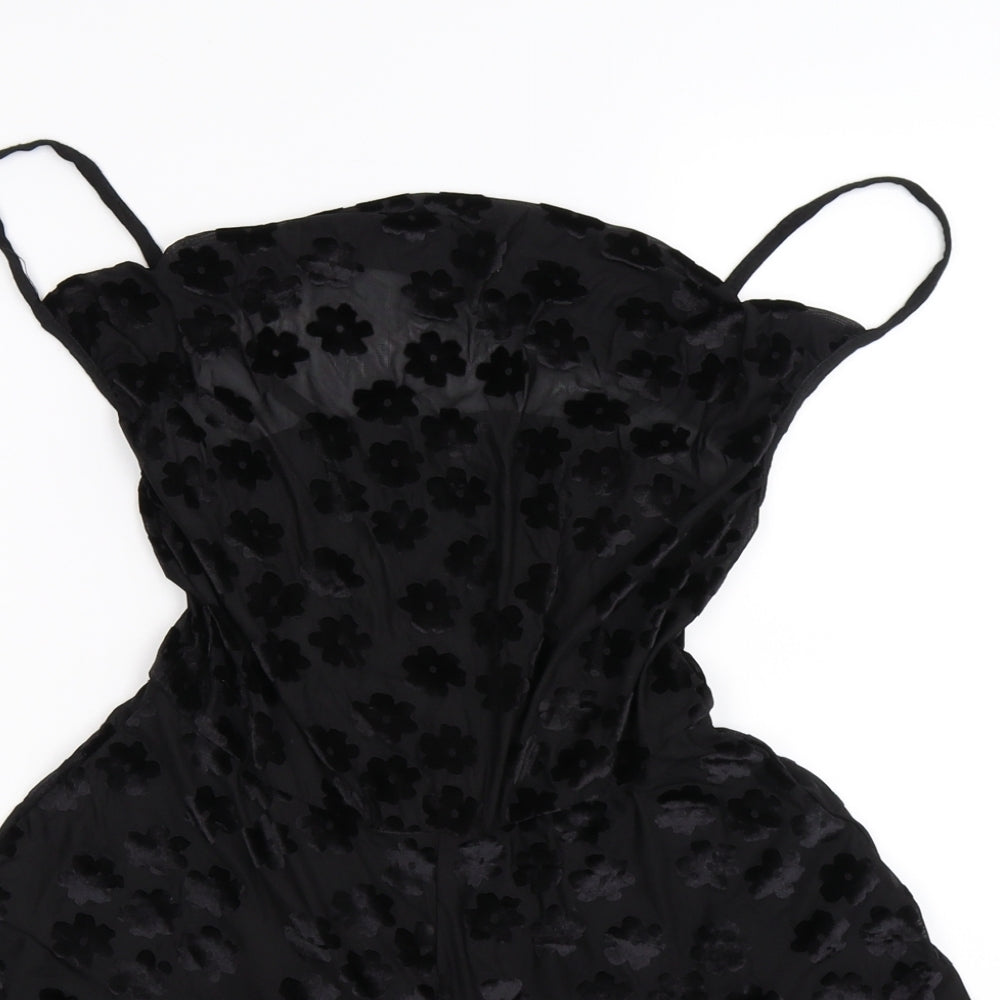 Boohoo Womens Black   Jumpsuit One-Piece Size 8 L3 in