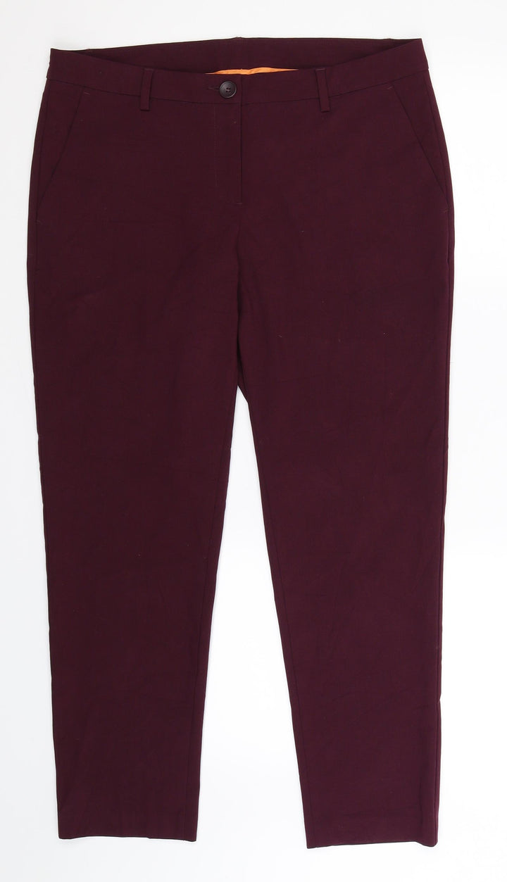 United Colors of Benetton Womens Purple Trousers Size 14 L28 in