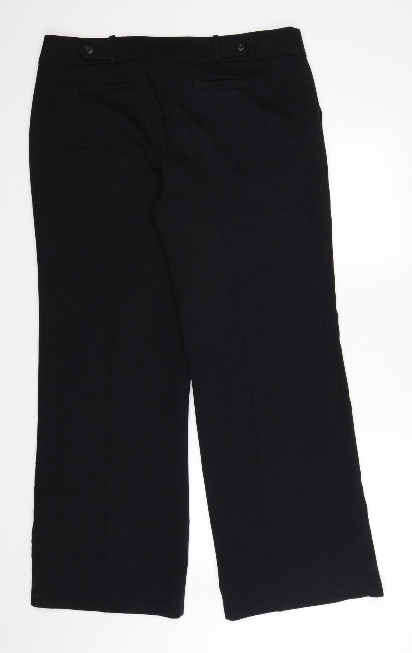 TU Womens Black Striped  Trousers  Size 16 L32 in