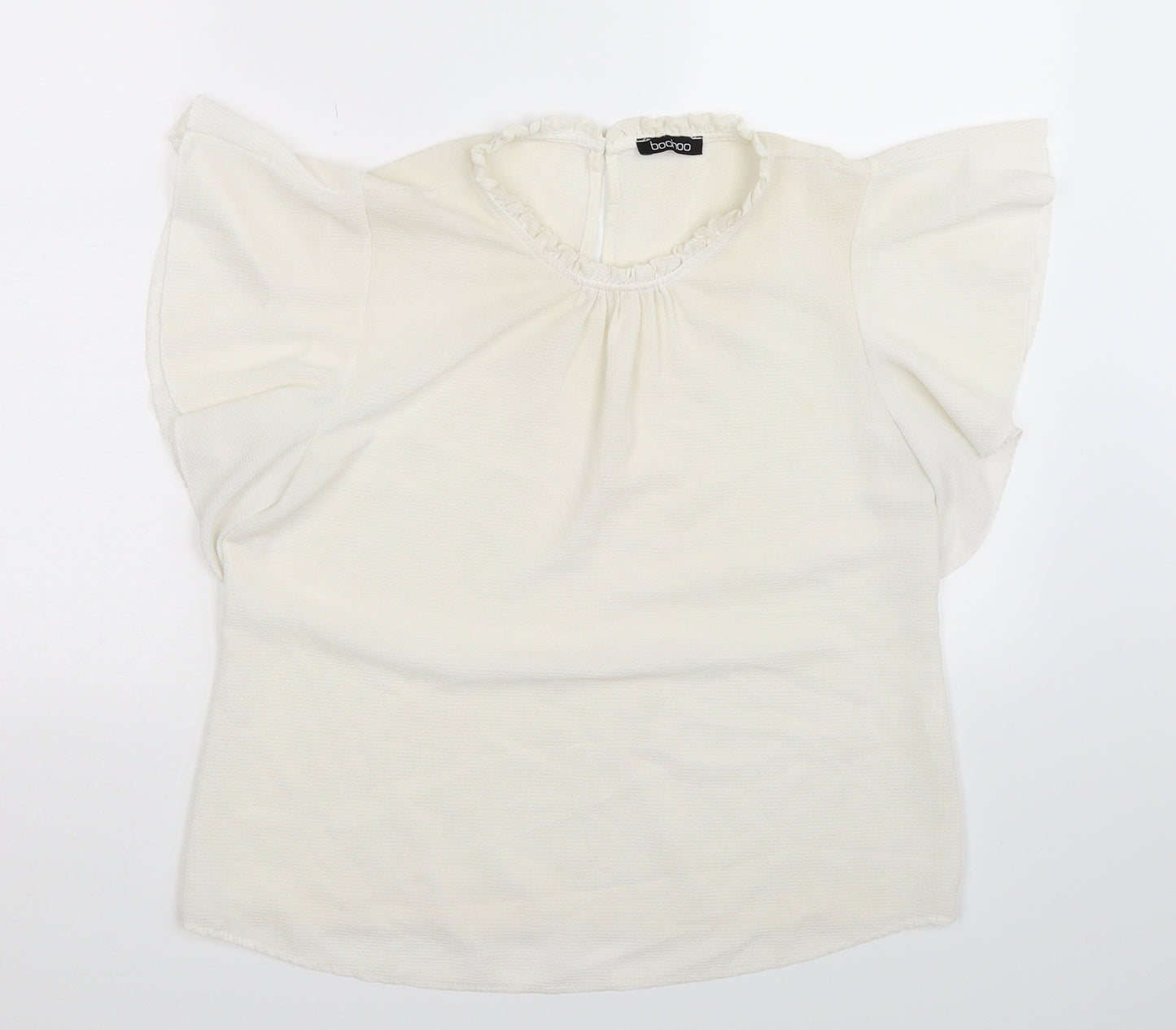 Boohoo Womens White   Basic Blouse Size 10