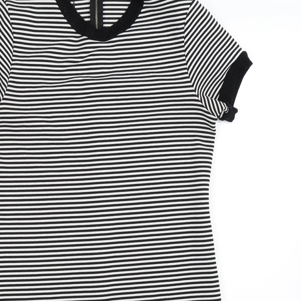 Georhe Womens Multicoloured Striped  T-Shirt Dress  Size 12