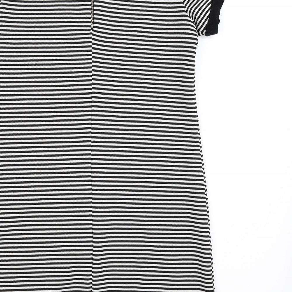 Georhe Womens Multicoloured Striped  T-Shirt Dress  Size 12