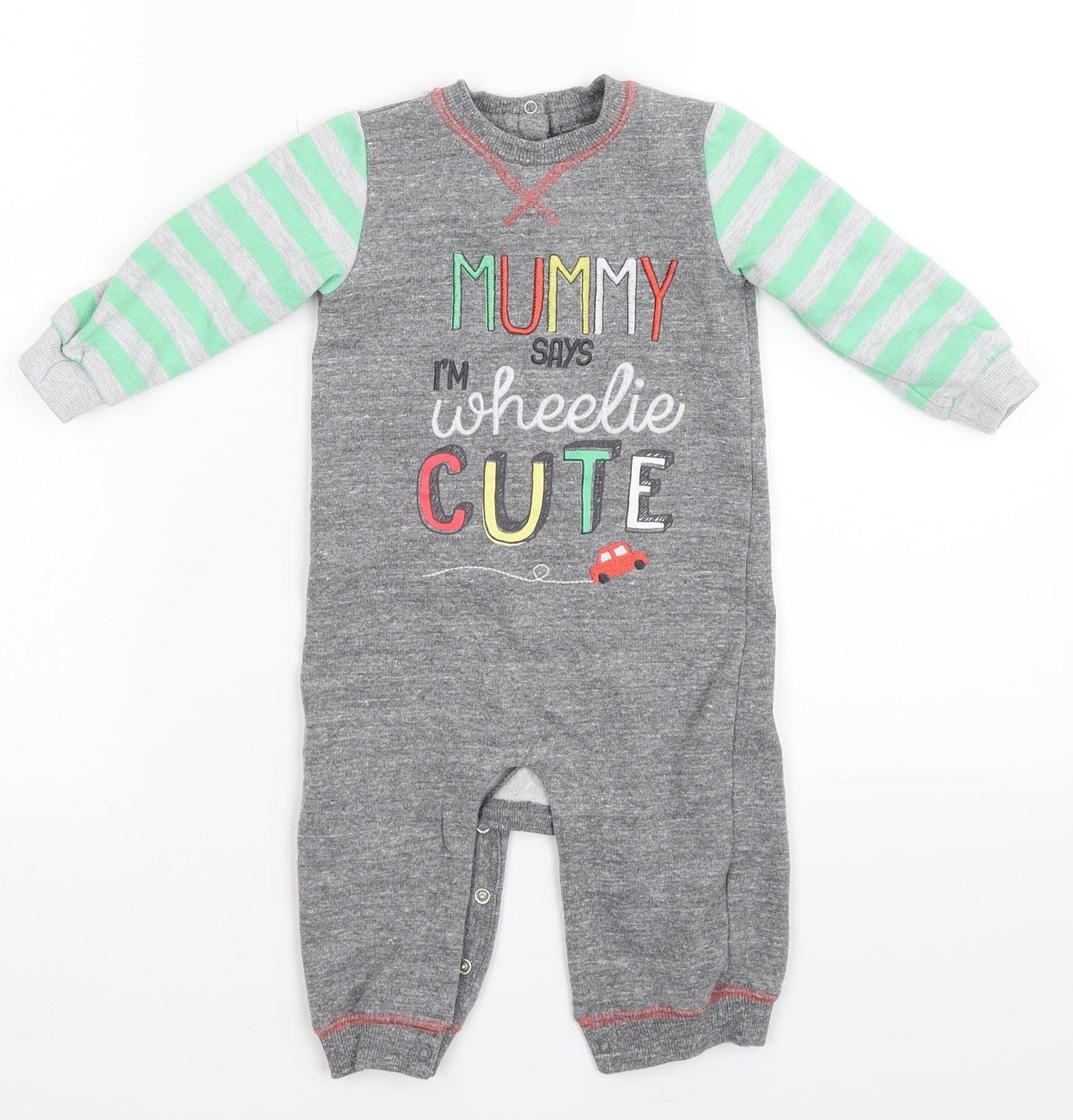 F&F Baby Multicoloured Striped  Babygrow One-Piece Size 6-9 Months