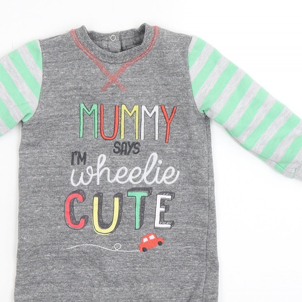 F&F Baby Multicoloured Striped  Babygrow One-Piece Size 6-9 Months