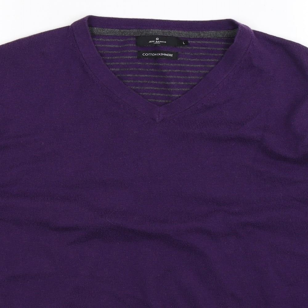 Jeff Banks Mens Purple  Knit Pullover Jumper Size L