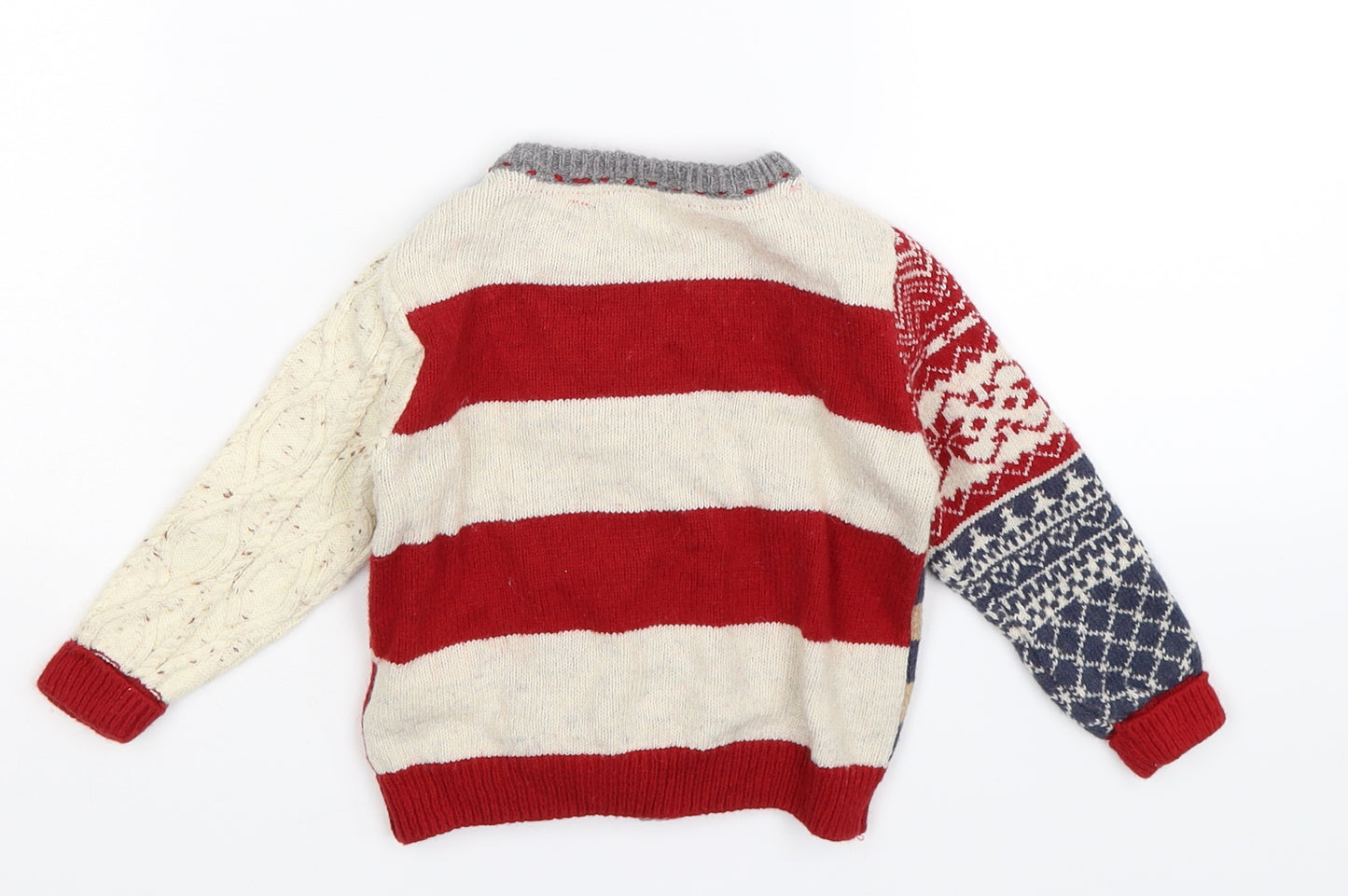 NEXT Boys Multicoloured Striped Knit Cardigan Jumper Size 2 Years