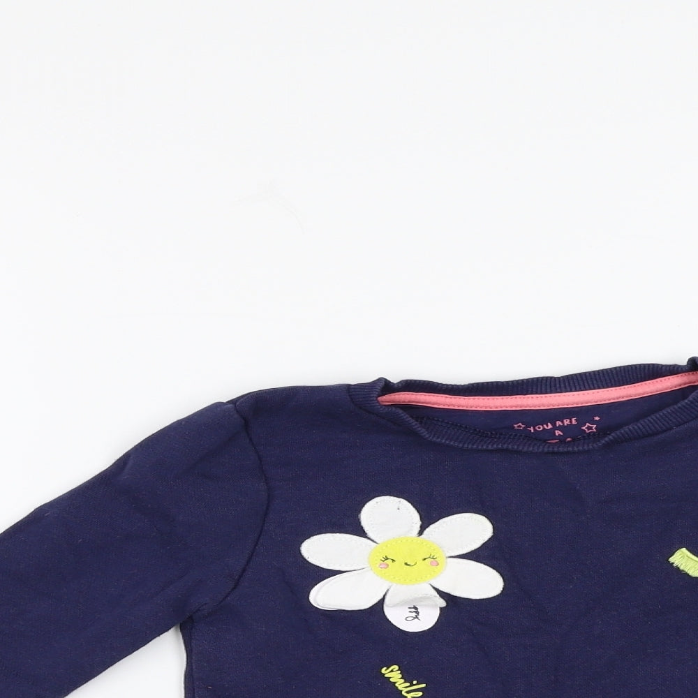F & F Girls Blue   Pullover T-Shirt Size 3-4 Years