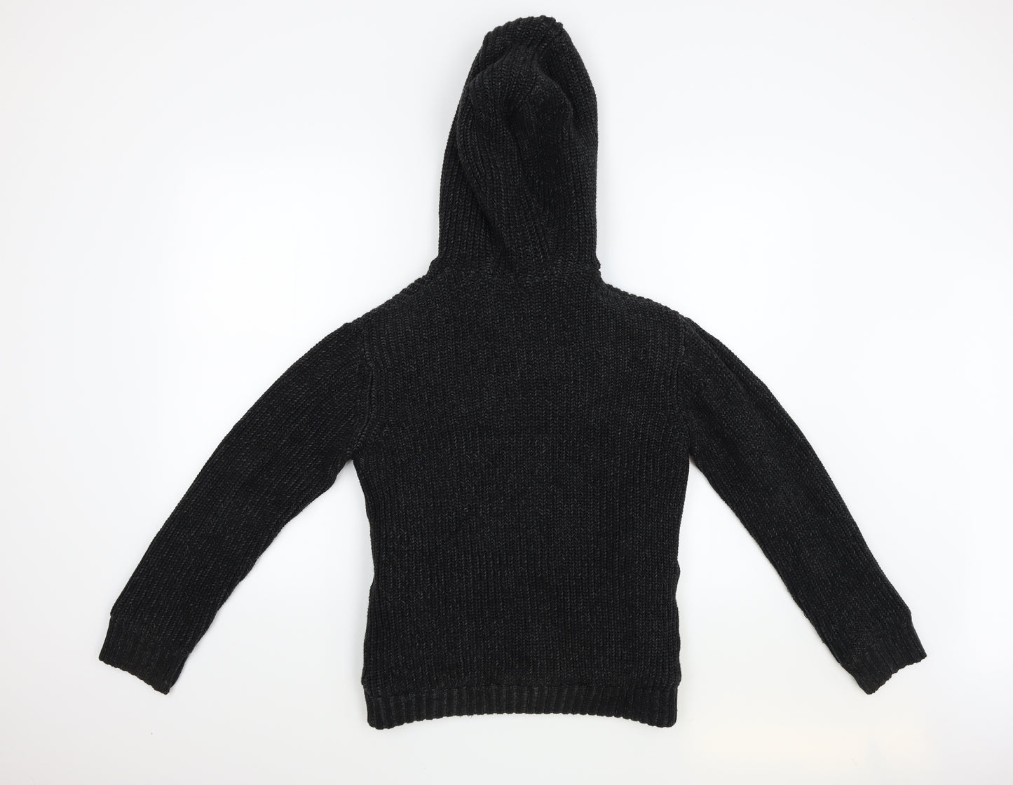 M and S  Boys Black   Full Zip Hoodie Size 13-14 Years