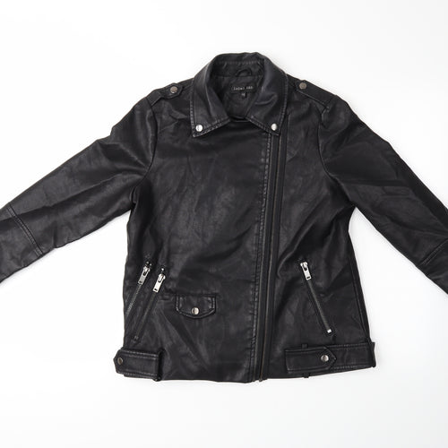 Label Lab Womens Black   Biker Coat Size 10