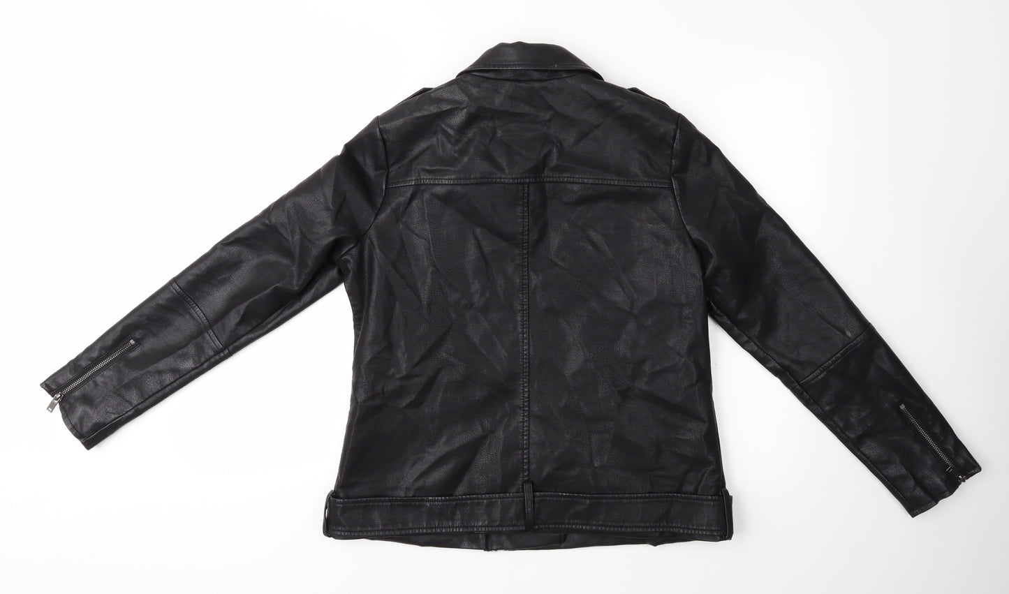 Label Lab Womens Black   Biker Coat Size 10