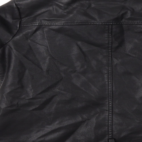Label Lab Womens Black   Biker Coat Size 10