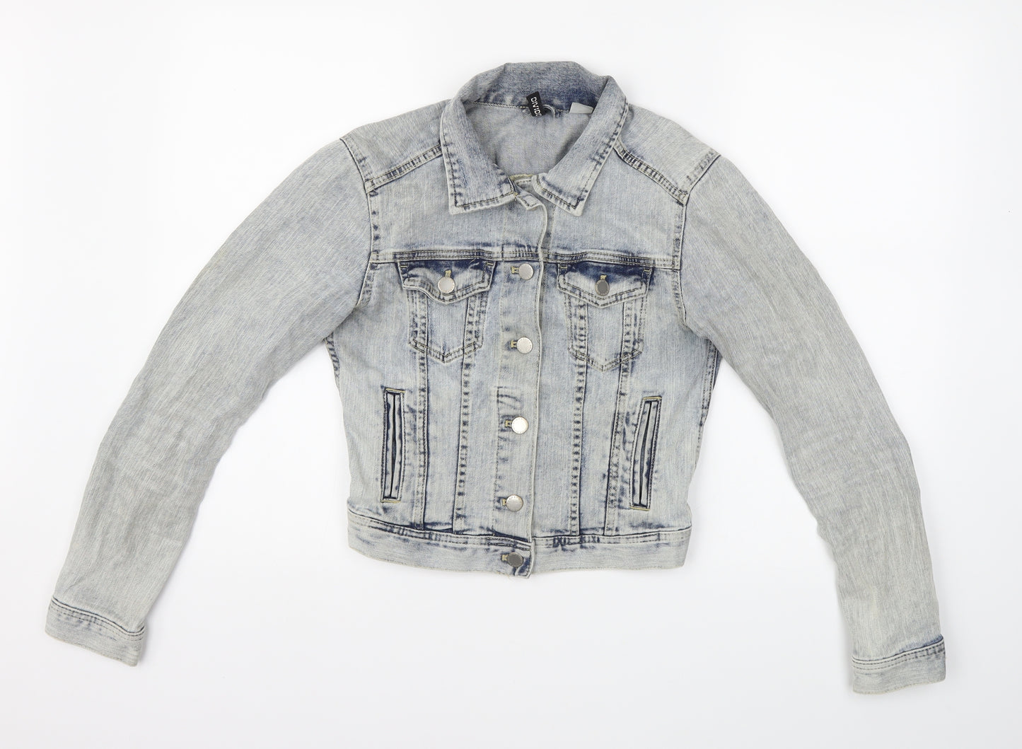 Divided Womens Blue   Motorcycle Jacket Jacket Size 8