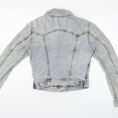 Divided Womens Blue   Motorcycle Jacket Jacket Size 8
