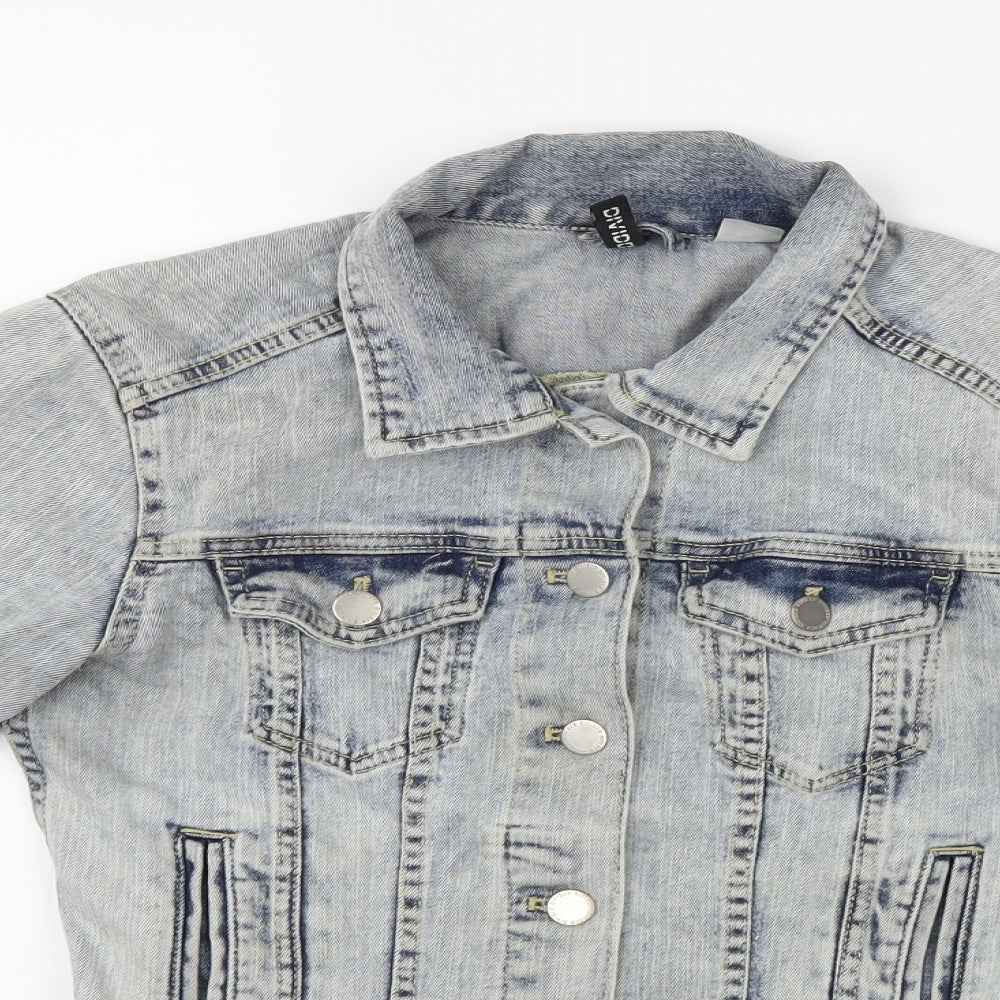 Divided Womens Blue   Motorcycle Jacket Jacket Size 8