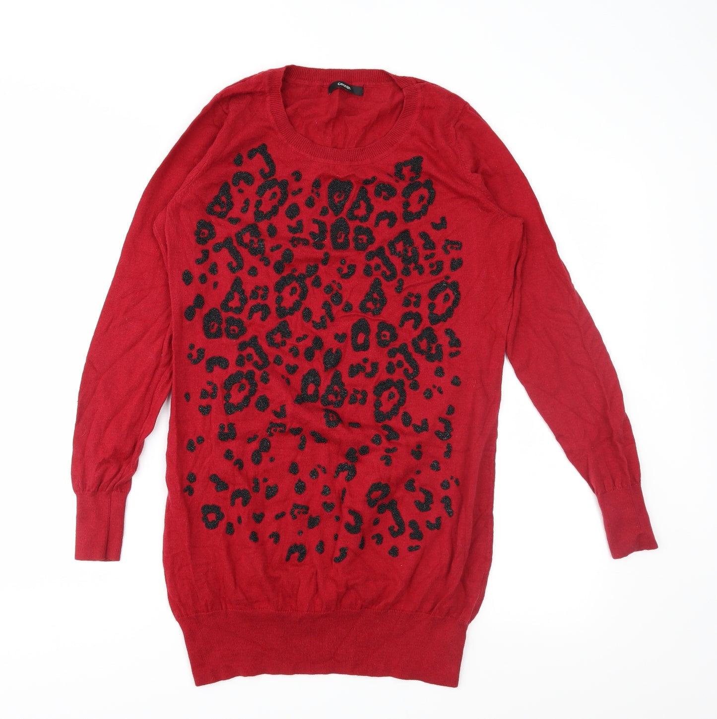 George Womens Red Animal Print  Pullover Jumper Size 12
