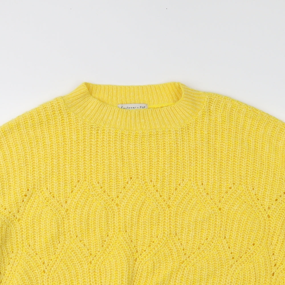 F&F Womens Yellow   Pullover Jumper Size 16