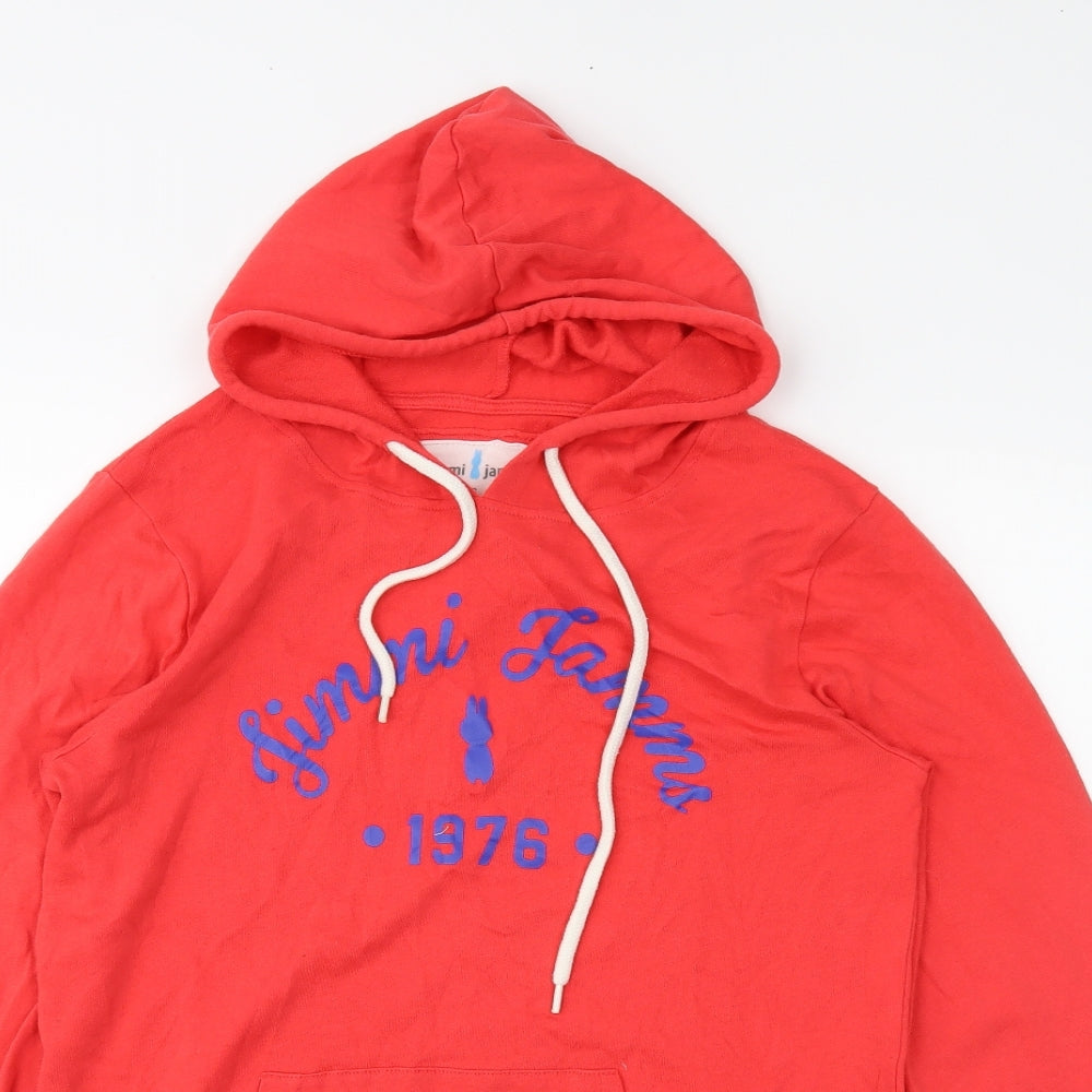 jimmi jamms Womens Red   Henley Hoodie Size S
