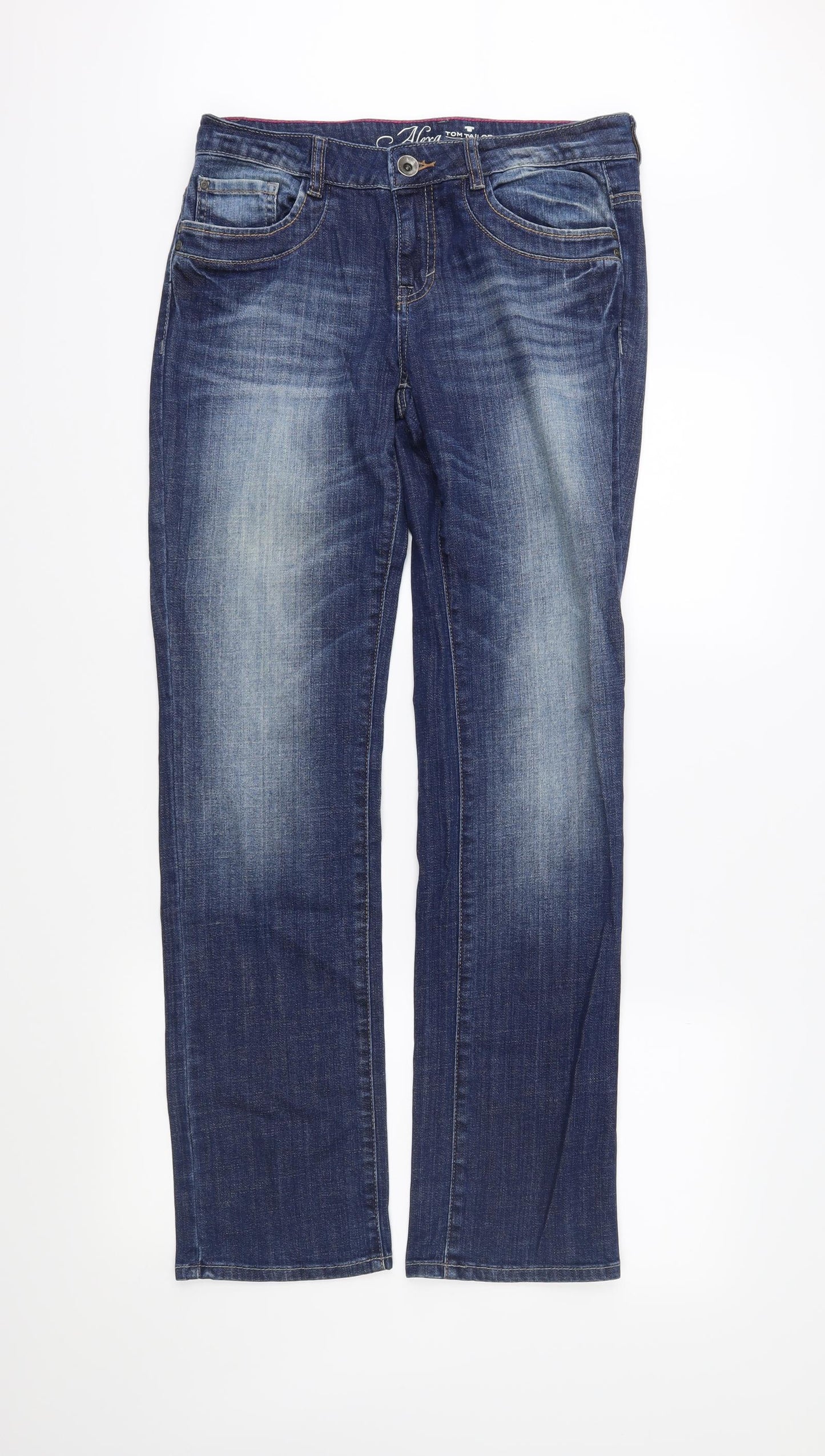 Alexa Womens Blue  Denim Straight Jeans Size 28 in L32 in