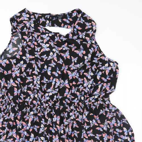 newlook Womens Black Floral  A-Line  Size 26