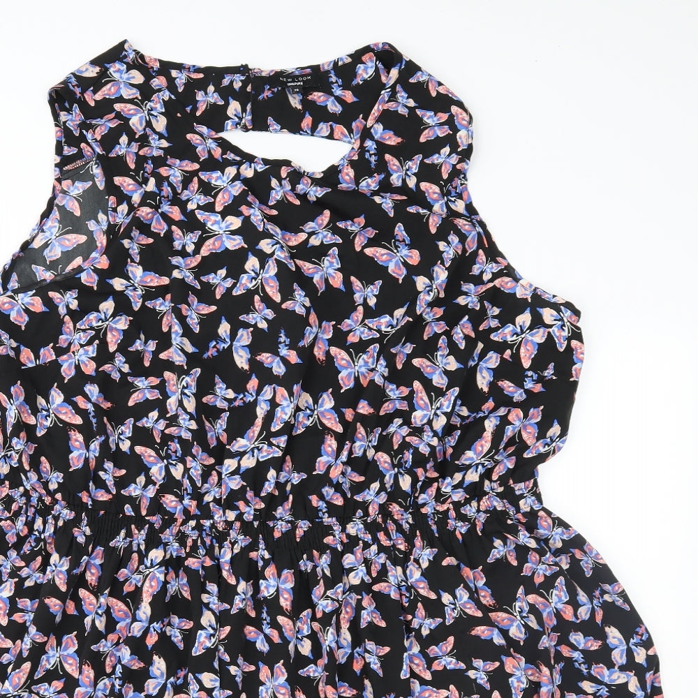 newlook Womens Black Floral  A-Line  Size 26