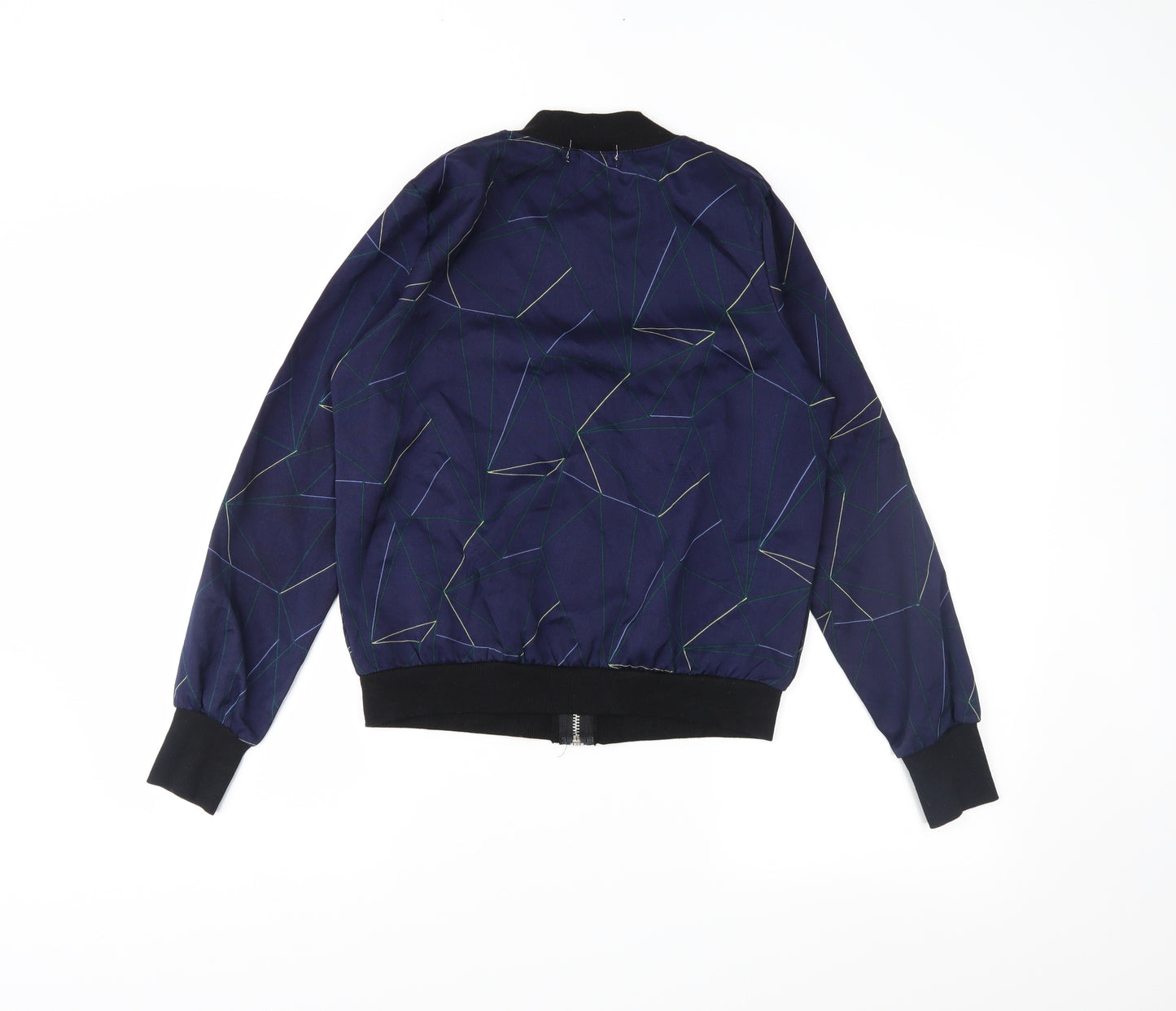 jcl Womens Blue Geometric  Varsity Jacket Jacket Size S