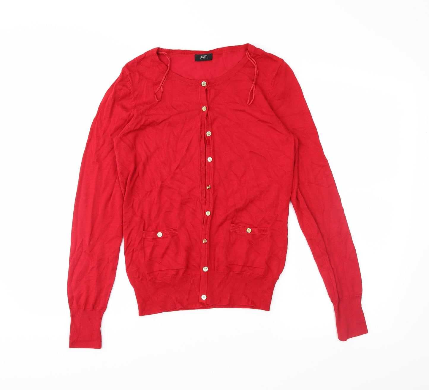 F&F Womens Red   Cardigan Jumper Size 10