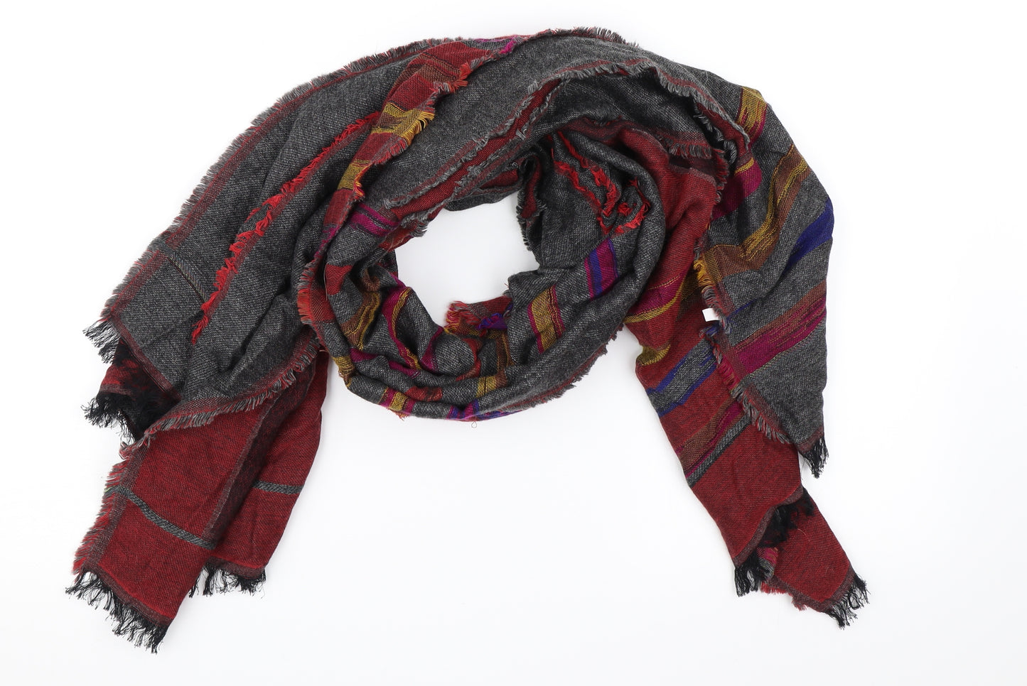 Preworn Womens Multicoloured Striped Knit  Scarf