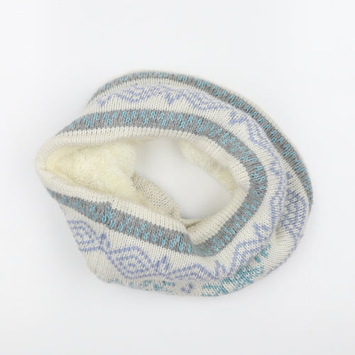 George Womens White Geometric Knit  Shawl/Wrap