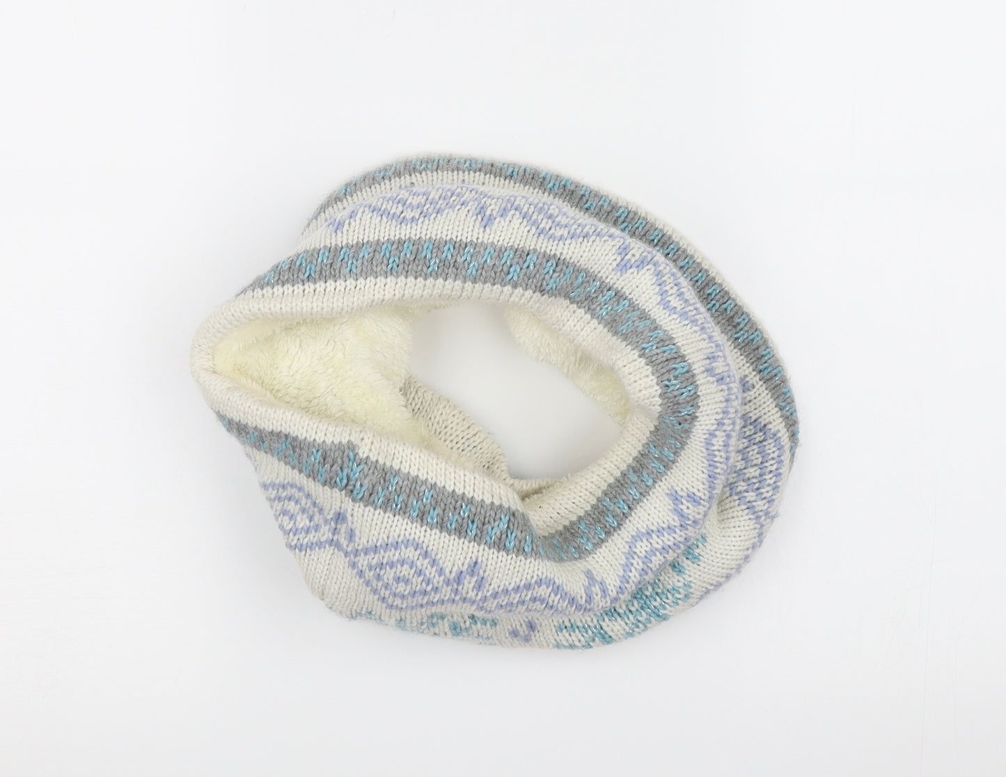 George Womens White Geometric Knit  Shawl/Wrap