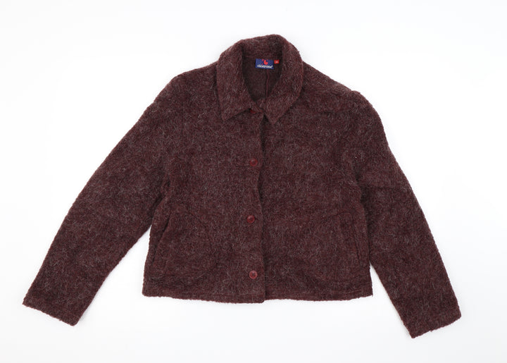 CICERONE Womens Purple Knit Jacket Size 12