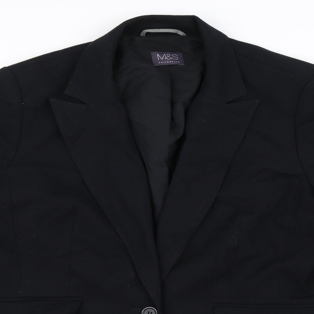 Marks and Spencer Womens Blue  Rayon Jacket Blazer Size 14
