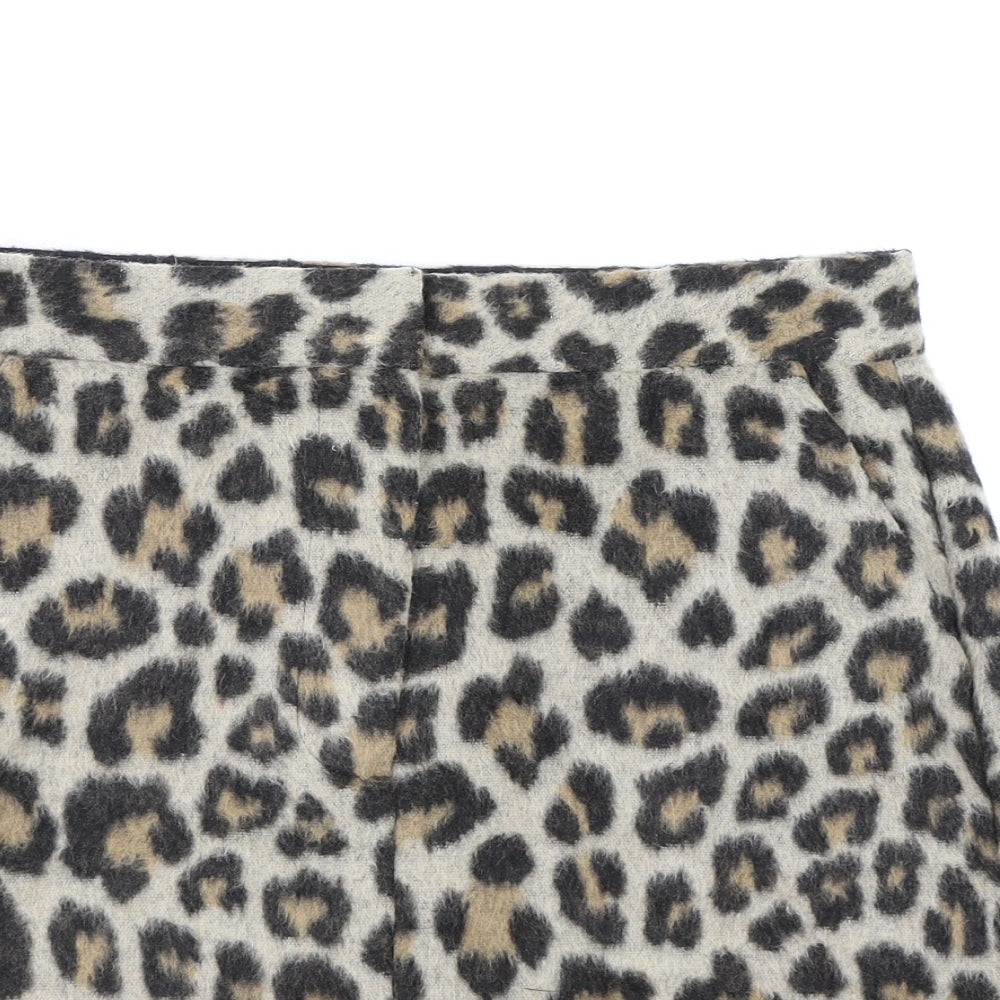 Marks and Spencer Womens Brown Animal Print  A-Line Skirt Size 6