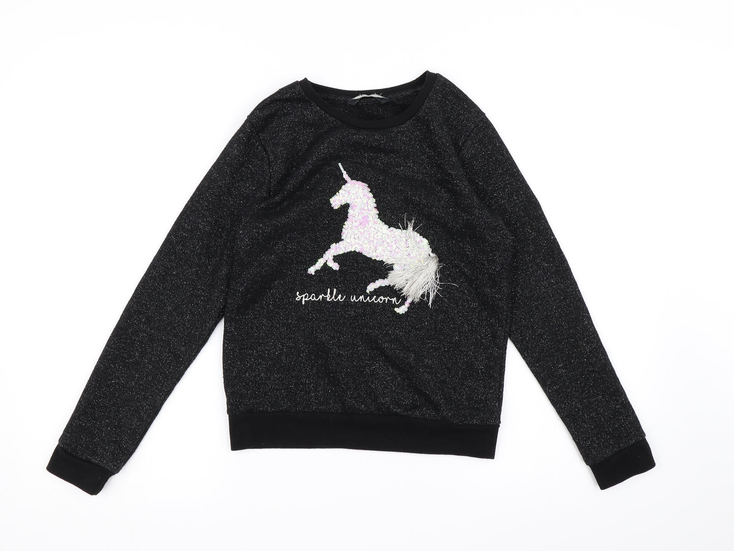 George Girls Black  Knit Pullover Jumper Size 10-11 Years