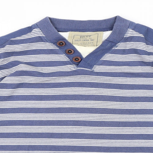 BHS Mens Blue Striped Knit Pullover Jumper Size L