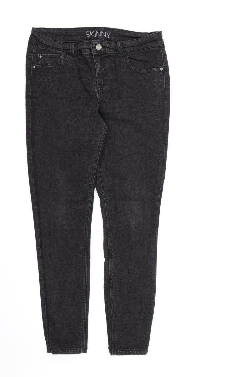 George Womens Black Denim Skinny Jeans Size 12 L28 in