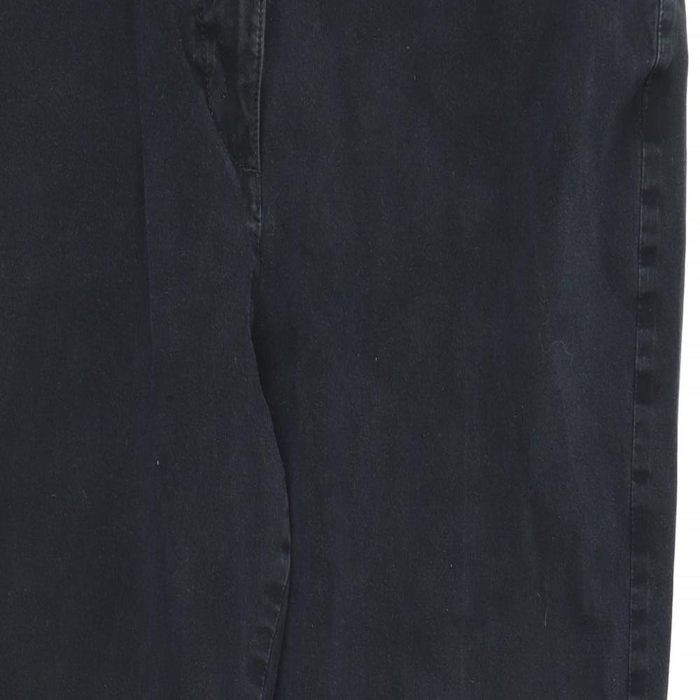Marks and Spencer Womens Black  Denim Straight Jeans Size 18 L26 in