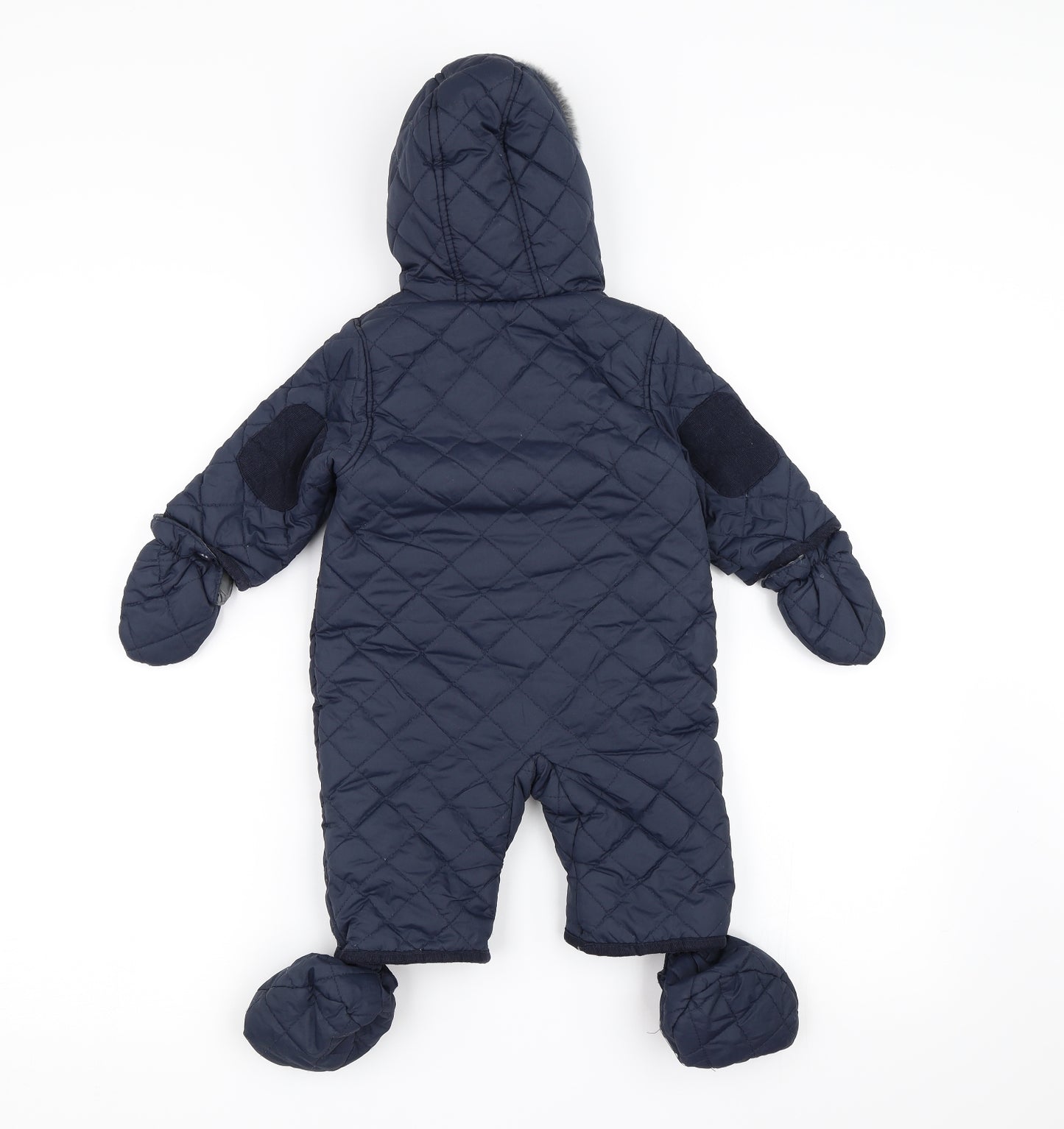Mothercare Boys Blue   Basic Coat Snowsuit Size 3-6 Months