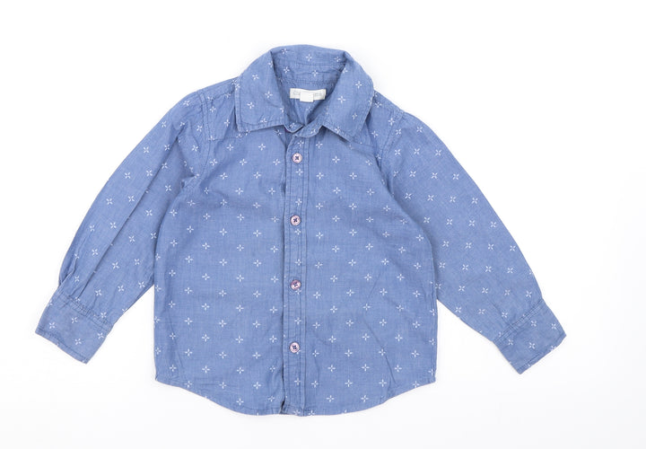 Charlie & Me Boys Blue Denim Basic Button-Up Size 3 Years