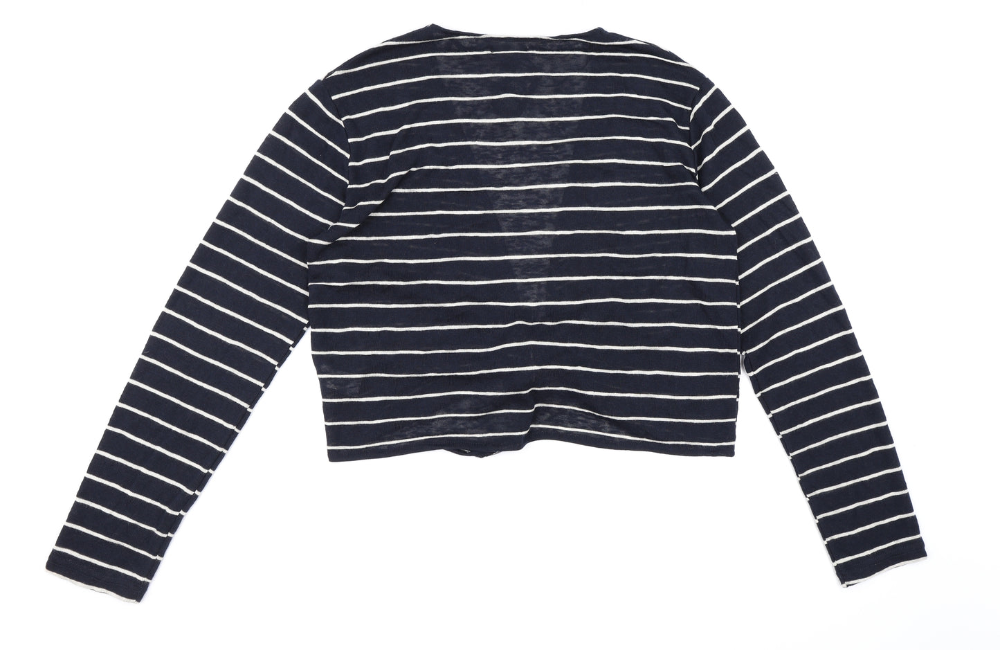 Primark Womens Black Striped Knit Wrap Jumper Size 14