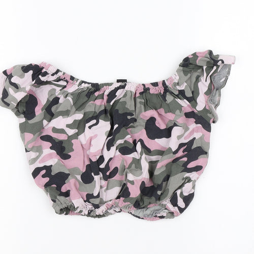 New Look Girls Multicoloured Camouflage  Cropped Tank Size 12 Years