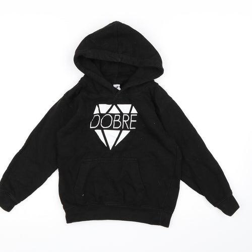 Just Hoods Boys Black  Jersey Pullover Hoodie Size 7-8 Years  - Dobre