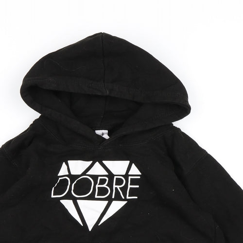 Just Hoods Boys Black  Jersey Pullover Hoodie Size 7-8 Years  - Dobre