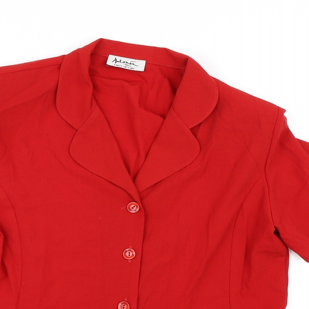 Antonia  Womens Red   Basic Blouse Size 14