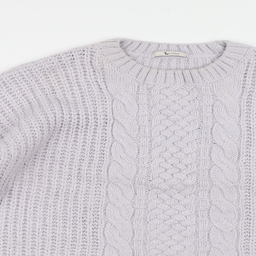 TU Womens Purple  Knit Pullover Jumper Size 12