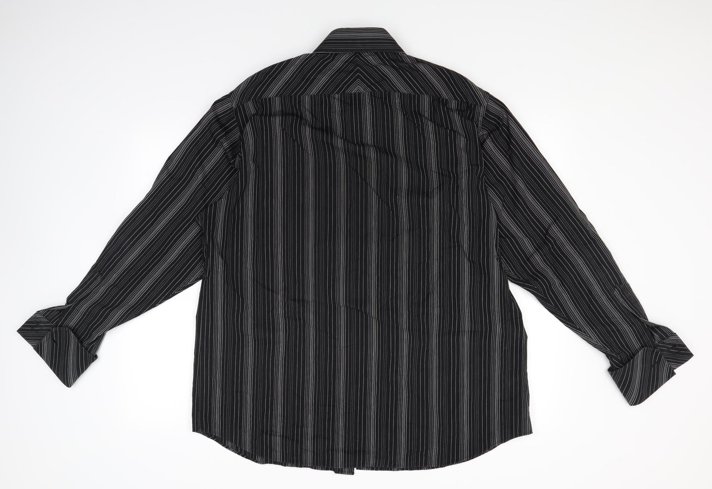 NEXT Mens Black Pinstripe   Dress Shirt Size 17
