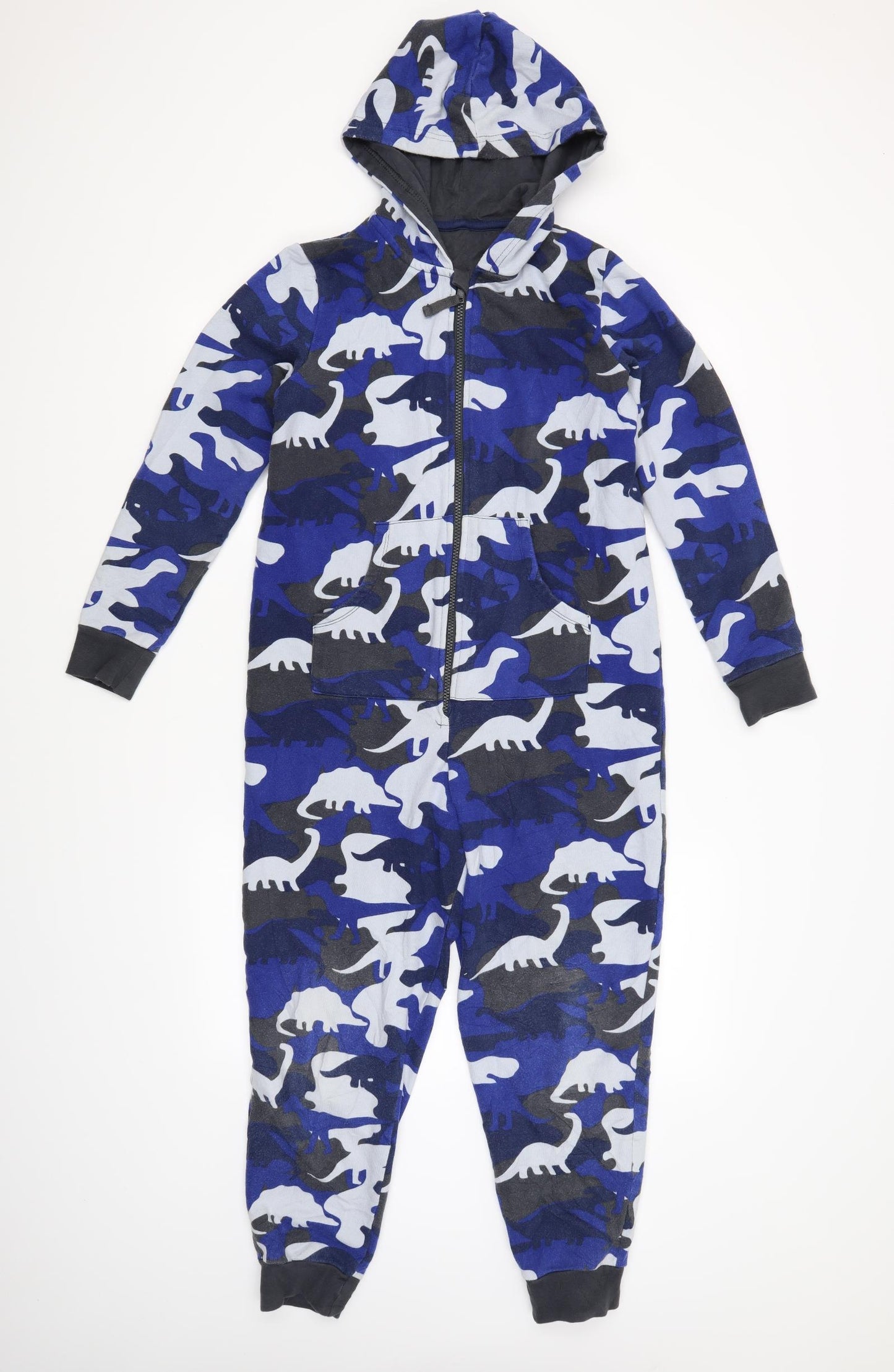 M&S Boys Blue Camouflage   One Piece Size 11-12 Years  - DINOSAUR
